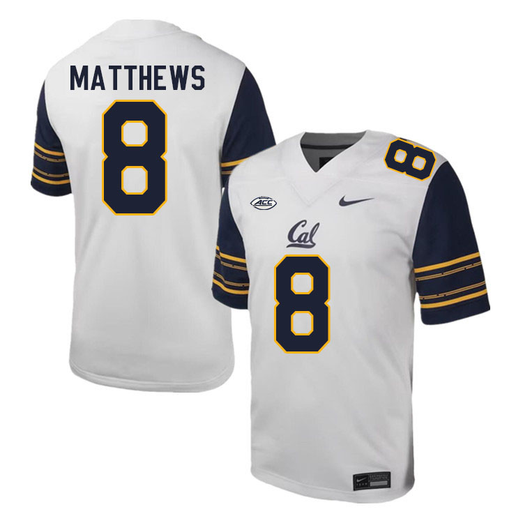 Men #8 Mikey Matthews California Golden Bears ACC Conference College Football Jerseys Stitched Sale-